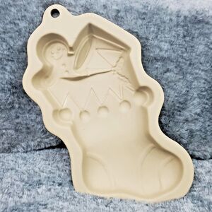 Wilton Christmas Toy Stocking Stone Cookie Mold Stoneware 5" - Vintage 1997